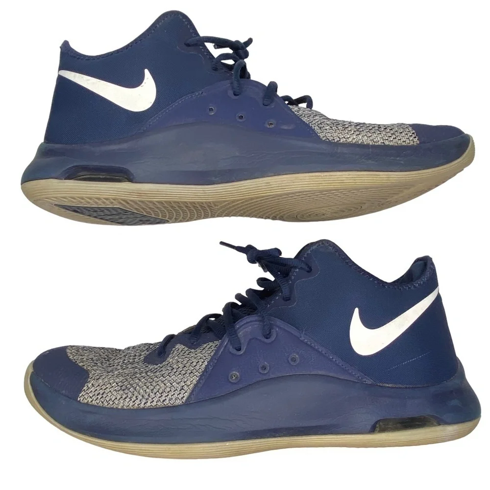 Nike Air Versitile III Shoes Navy Blue and Gray Athletic Basketball Size 12‎